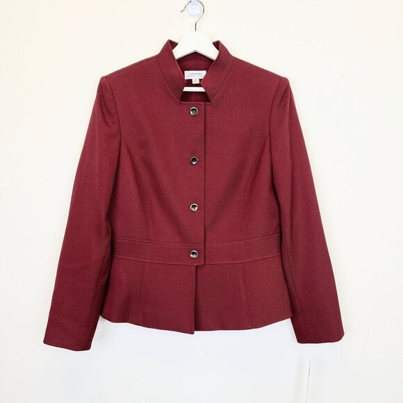 NWT TAHARI ASL Women's Stand Collar Button Blanzer Size 12 - Picture 2 of 11